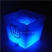 供应高档方形led发光冰桶促销塑料发光冰桶led酒吧冰桶
