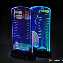 led发光台卡有机玻璃酒水牌