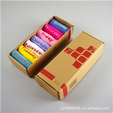 淘宝分销女士七彩英文星期袜7色彩虹袜子7双一盒装盒装袜子批