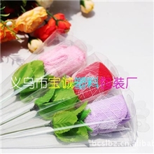 玫瑰毛巾盒透明PVC玫瑰折盒婚庆毛巾盒pvc折盒塑料毛巾盒