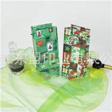 新品红酒酒袋绿色圣诞节红酒酒袋加厚卡纸手提送礼烟酒酒袋