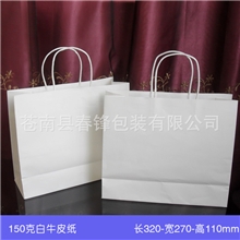 【现货】外单横版白牛皮鞋盒纸袋手拎绳纸袋32*27*11空白白色