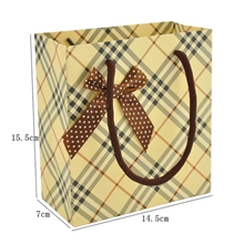 批发韩国精品礼品袋饰品袋高档包装袋米底格子礼袋小号纸袋