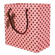 工厂直销粉底咖色点点包装袋精美纸袋中号现货可混批