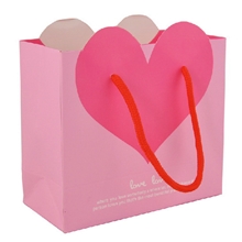 粉底爱心喜糖袋回礼袋子生日饰品礼物袋小号批发礼品袋纸袋