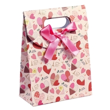 工厂直销韩式精美礼品袋纸袋粘扣袋粉色桃心小号S10-434(3)