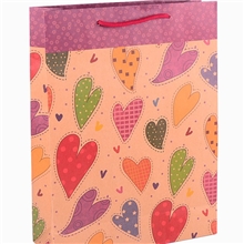 厂家直销手提牛皮纸袋服装手提袋爱心图案黄牛皮纸袋混批