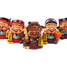 五路财神汽车摆件车饰公仔汽车饰品台湾Q版财神一套