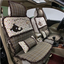 环保亚麻汽车坐垫蕾丝可爱女生汽车座垫女士夏垫车垫S062一件代发