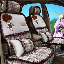 可爱格子布女生专用汽车座套四季通用汽车坐垫车套S070一件代发