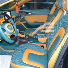 奥迪A6L（全车内饰改军绿色配黄色搭配案例)