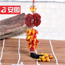 051汽车用品挂件后视镜车挂饰玛瑙双貔貅串珠厂家批发