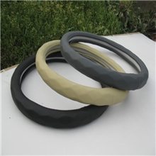 沃安汽车方向盘套菱形花纹羔羊皮把套小羊皮立体3D一件代发