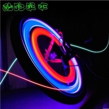 自行车硅胶辐条灯钢丝灯双面爆闪红蓝双色风火轮