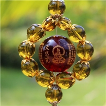 鑫亮正品蜜蜡琥珀汽车挂件车载挂饰观音大悲咒