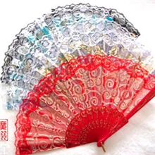 【火爆热销】供应单层玫瑰花扇扇子女扇工艺礼品扇