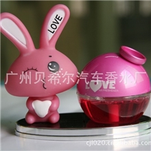 批发供应爱心兔汽车香水兔子香水座