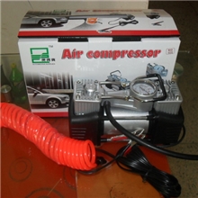 金属双缸汽车充气泵车载打气泵汽车充气机车载充气泵胎测压