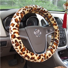 厂价直销豹纹高级方向盘套毛绒汽车方向盘把套通用把套