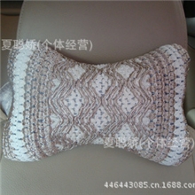 汽车用品批发供应冰丝头枕环保亚麻汽车头枕水波纹冰丝头枕