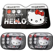 新款kitty卡通双层加厚防晒隔热汽车遮阳挡五件套