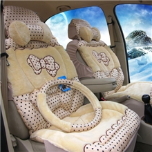 包邮铭佳丽坐垫厂批发圆点蝴蝶结冬垫汽车坐垫冬季毛绒座垫
