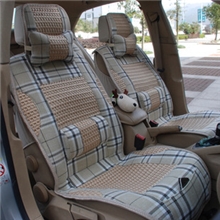 处理批发夏季冰丝汽车坐垫四季亚麻格子汽车坐垫汽车用品