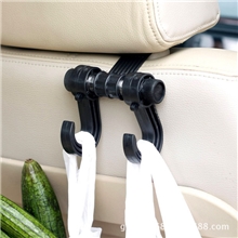 汽车挂钩双头多用途车内椅背挂钩车用挂钩汽车用品黑色带包装