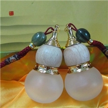 汽车香水挂饰葫芦形状汽车挂件批发汽车香水挂饰镀金原木空瓶