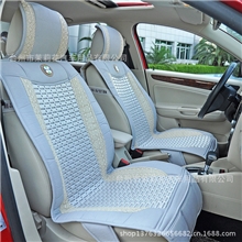 2013新款时尚休闲亚麻冰丝汽车坐垫浅蓝色蕾丝涤纶春夏四季座垫