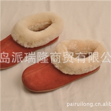 厂家批发牛绒面日单居家鞋软毛羊剪绒保暖拖鞋冬天必备