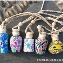 2012软陶车载香薰挂件汽车香水挂件l软陶精油瓶，软陶香水瓶混批