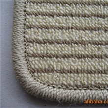 汽车地毯亚麻面料无格胶底割绒提花亚麻成品脚垫