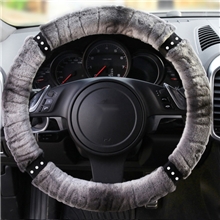 新款汽车美容装潢内饰用品时尚通用秋冬毛绒汽车方向盘套把套批发