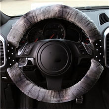 厂家直销汽车美容装潢内饰用品时尚创意通用毛绒汽车方向盘套把套