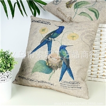 棉麻抱枕厂家直销田园系列枕套欢迎来样来稿订做淘宝抱枕促销