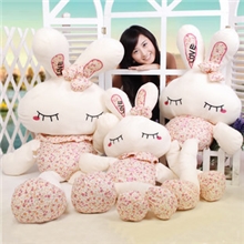 美丽害羞兔小白兔胭脂兔可爱碎花兔宝宝兔毛绒玩具公仔