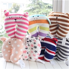 尾单梨花可爱波点兔兔毛绒公仔车枕U形护颈旅行必备0.3kg