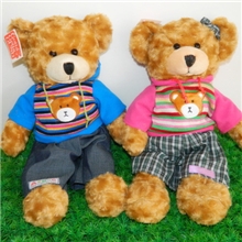 热销推荐时尚可爱情侣泰迪熊穿衣填充毛绒玩具熊特价销售