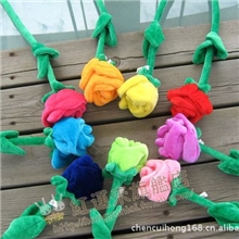 厂价批发毛绒玩具花仿真花卡通花玫瑰花窗帘扣促销礼品