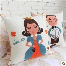 新款上市原创田园高档立体刺绣抱枕时尚情侣棉麻抱枕定制批发