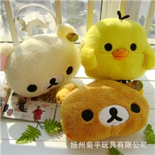 清仓批发小鸡手捂长毛绒插手轻松熊保暖抱枕靠枕毛绒玩具娃娃