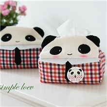 厂家批发新款可爱熊猫与猫咪纸巾盒纸巾套纸巾抽可爱创意家居