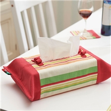 欧式田园彩色条纹纸抽盒汽车家用创意欧式纸巾盒布艺收纳盒批发