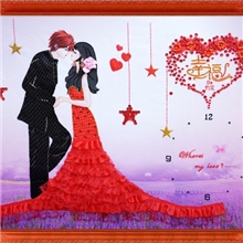 丝带绣批发厂家立体绣线非成品丝带绣幸福的约定结婚喜庆新品