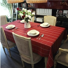 厂家直销台布桌布靠垫纯棉帆布红色格子布艺批发