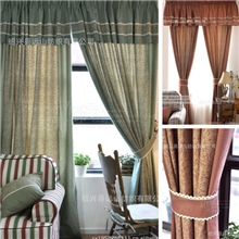 中式古典田园窗帘布布艺批发厂家直销