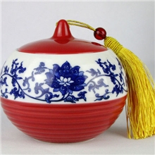 供应青花小茶叶罐陶瓷功夫茶具茶壶茶杯礼品套装批发LOGO