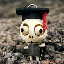 正版诺曼帝厂家直销木质玩具木偶玩具森林幽灵手机小挂件