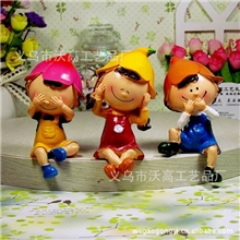 感受生活*家居精品摆件新三不娃娃节日礼品树脂田园优质货源